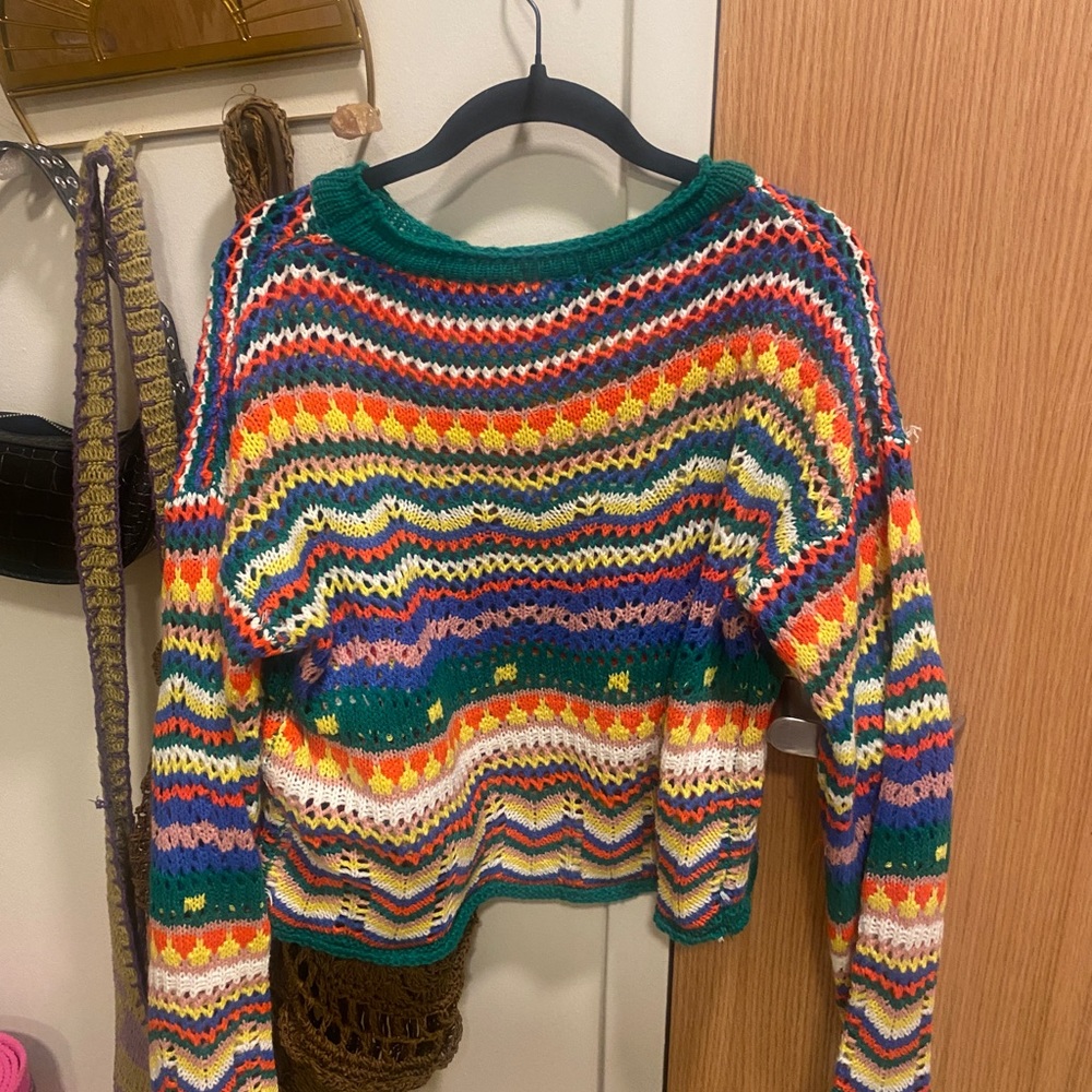 beginning boutique colorful sweater